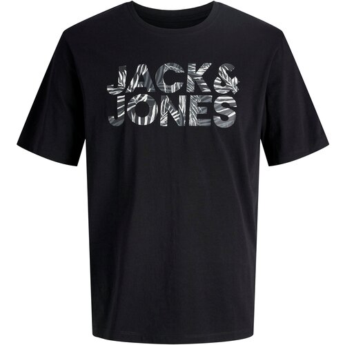 Jack & Jones Majica 'JJEJEFF' temno siva / črna / bela Cene