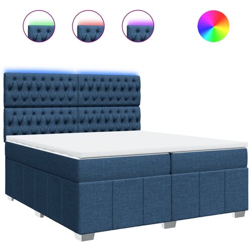 vidaXL Krevet s oprugama i madracem plavi 200 x 200 cm od tkanine Cijene