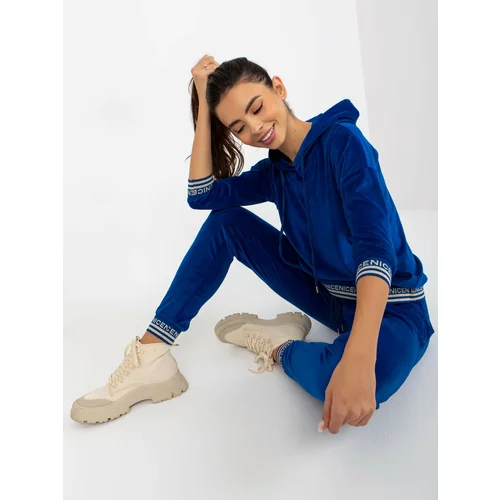 Fashion Hunters Cobalt soft velour set with trousers