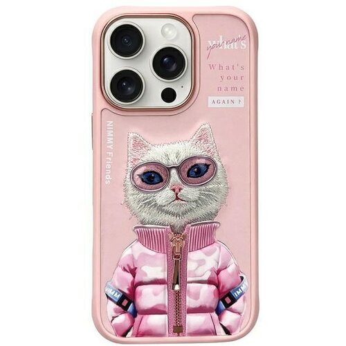 HURTEL COOL & CUTE 2.0 maskica s motivom mačke za iPhone 16 Pro - pink Cijene