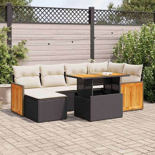 VidaXL 8-dijelni set vrtnih sofa od poliratana s jastucima crni bagrem Slike