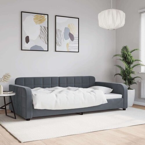 vidaXL Raztegljiva postelja temno siva 100x200 cm žamet Cene