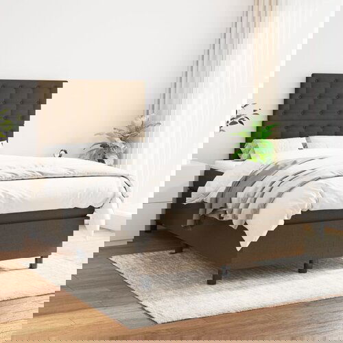 The Living Store Box spring postelja z vzmetnico temno rjav 120x200 cm blago - Box Spring Postelja, (21519182) Cene