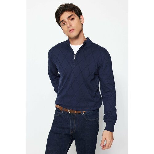 Trendyol Sweater - Navy blue - Slim fit Cene