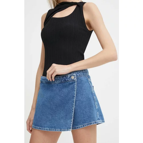 Calvin Klein Jeans Traper kratke hlače za žene, bez uzorka, visoki struk, J20J223300