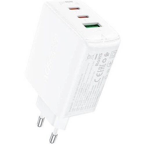 Acefast A41 omrežni polnilnik, 2x USB-C + USB, GaN 65W (bela) Cene