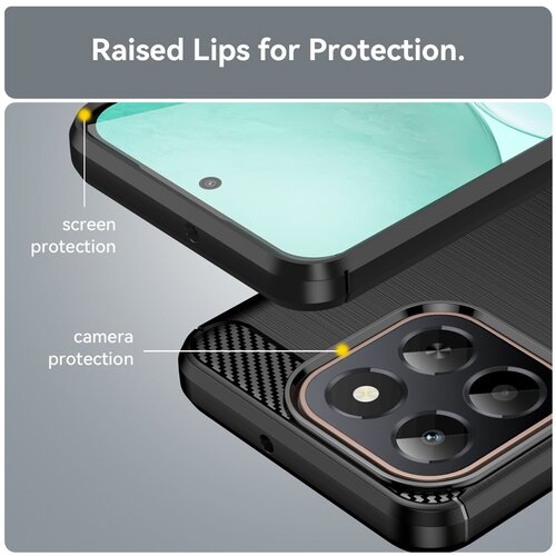 Techsuit Carbon Silicone maska za Honor X6c &amp;ndash; crna Slike