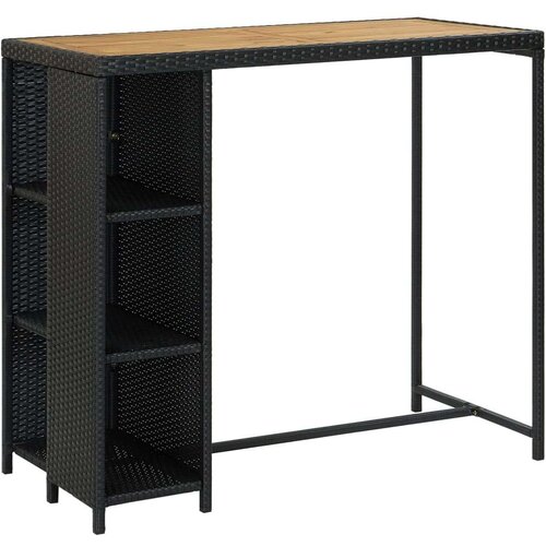  Barski stol sa stalkom za pohranu crni 120x60x110 cm poliratan Slike