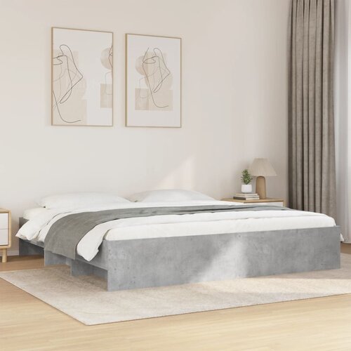 Furnova Posteljni okvir betonsko siv 200x200 cm inženirski les, (21941120) Slike