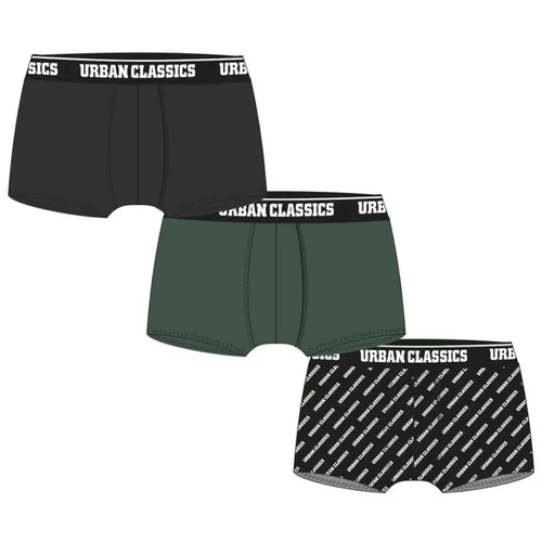 Urban Classics Boxer Shorts 3-Pack Darkgreen/black/branded Aop