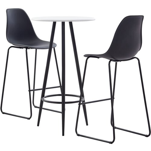 vidaXL 3-dijelni barski set plastični crni Cijene