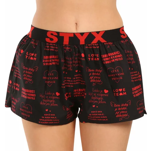 STYX Women's boxer shorts art sports elastic Valentine's Day lyrics