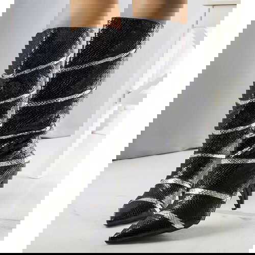 Gemre Black and silver insulated Nevzo heeled boots Slike
