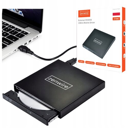 Zenwire SY886 prenosni zunanji USB 3.0 CD/DVD pogon z zapisovalnikom, Plug&Play, za Windows/Mac/Linux, črn, (5000193581) Cene