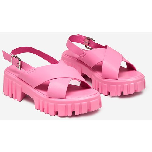 Resti Neon pink women&amp;#039;s sandals on a massive Otida sole - Footwear Slike