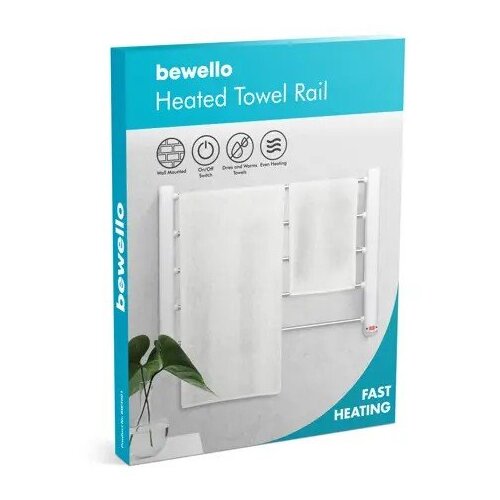 Bewello BW3002 Zidno Električno Su&amp;scaron;ilo za Ručnike &amp;ndash; 60W, 5 Grijaćih &amp;Scaron;ipki, IPX1 Za&amp;scaron;tita Slike