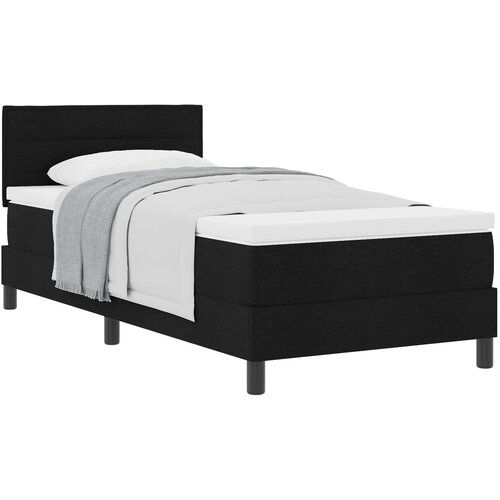 VidaXL Box Spring Krevet s Madracem Crna 90x200 cm Tkanina Slike