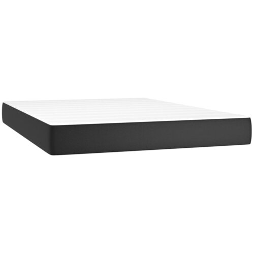 VidaXL Vzmetnica z žepkasto vzmetjo srednje trdote črna 137x190x20 cm umetno usnje, (5000295174) Slike