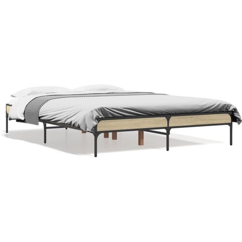 VidaXL Okvir za krevet boja hrasta 140x190cm konstruirano drvo i metal Slike