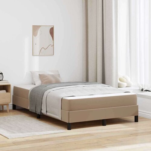 vidaXL Postelja z vzmetnico Kapučino 120 x 200 cm Umetna koža Cene