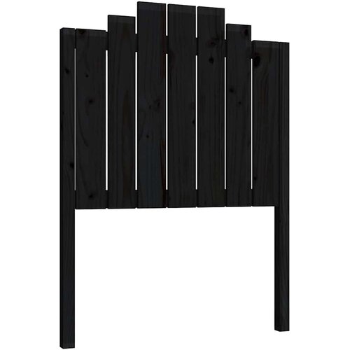  Uzglavlje za krevet crno 81 x 4 x 110 cm od masivne borovine Slike