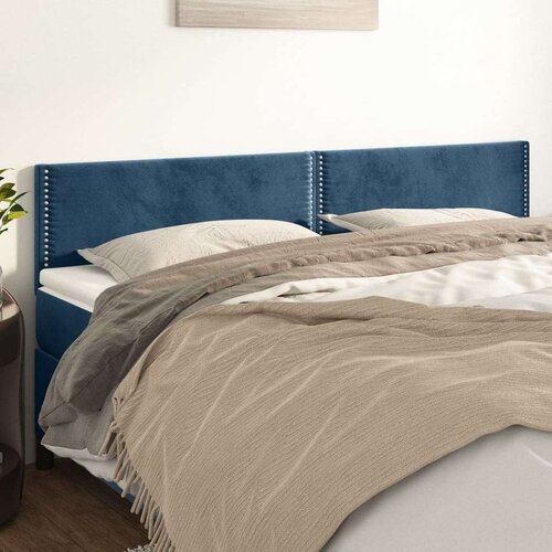  Posteljno vzglavje 2 kosa temno modro 90x5x78/88 cm žamet Slike