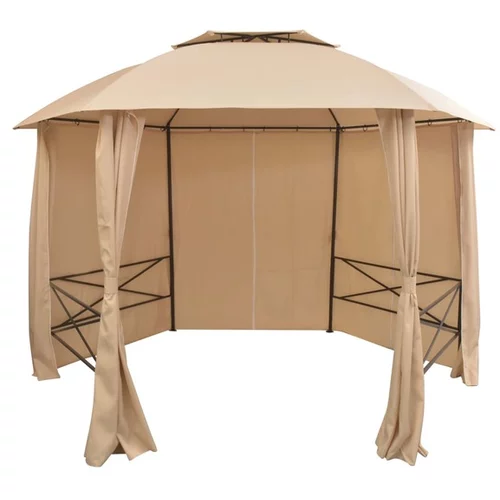  vrtni šotor / paviljon z zavesami šestkoten 360x265 cm