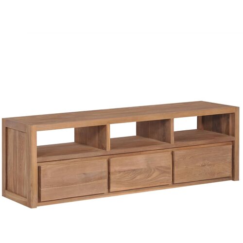The Living Store TV omarica trdna tikovina z naravnim fini&amp;scaron;em 120x30x40 cm - TV Omarica, (21374748) Slike