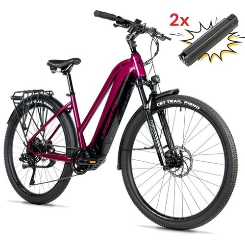 Leaderfox Električno treking kolo Barnet Lady 28" - viola + dodatna baterija Cene