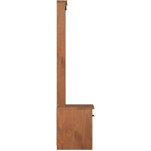  klop za predsobo SANDNES s predalom, trden borov les, rjava, 45x40x159,5 cm Slike