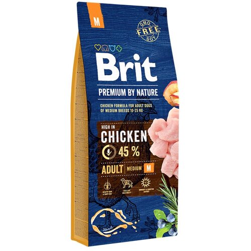 Brit Premium By Nature Adult Medium piletina, 15 kg Slike