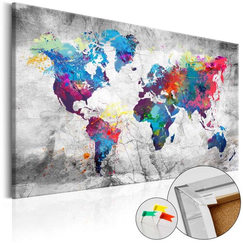 Slika na plutenoj podlozi - World Map: Grey Style [Cork Map] 120x80 Cijene