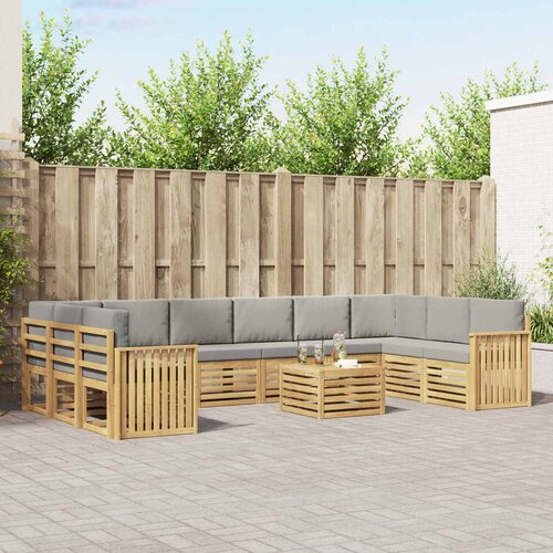  Set vanjskih sofa 11 kom. Bijela i svjetlosiva Poliester Cijene