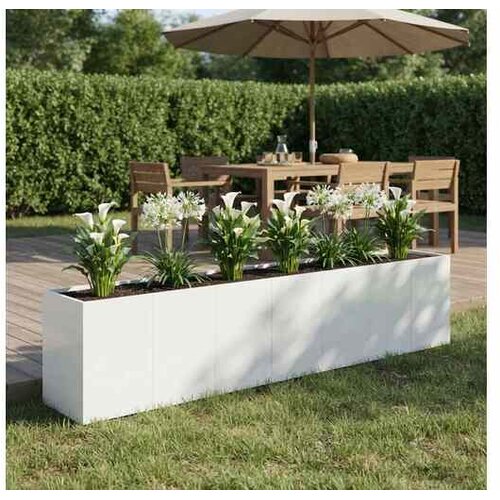 vidaXL Vrtna saksija Bijela 280 x 40 x 60 cm Čelična vrata - Bijela 280 x 40 x 60 cm Cijene