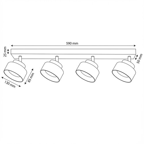  Brilagi - LED Spot svetlo AURA LUX 4xGX53/30W/230V crna/zlatna Slike
