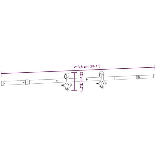 VidaXL Pribor za klizna vrata 213,5 cm čelični crni Slike