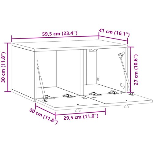  ormar za zid Zidne Betonska siva 59,5 x 41 x 30 cm Slike