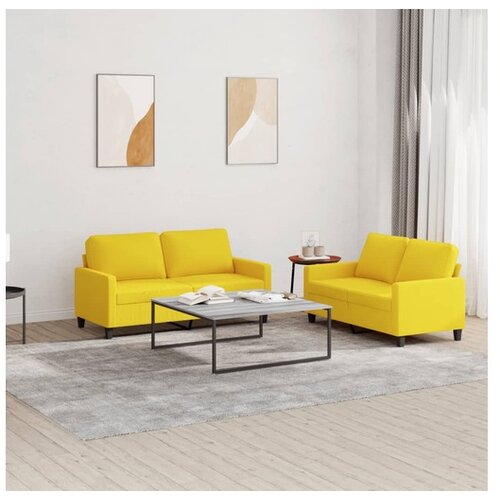 vidaXL 2-dijelni set sofa s jastucima svjetložuti od tkanine Cene