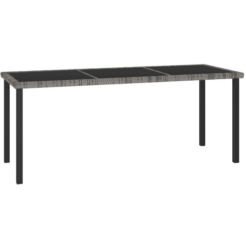  Jedilna miza siva 180x70x73 cm poli ratan Slike