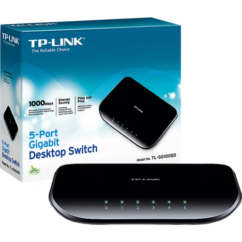 Tp-link 5-Portni desktop switch, 5 x 10/100/1000 – TL-SG1005D