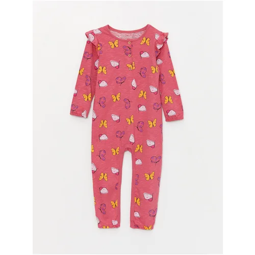 LC Waikiki Crew Neck Patterned Baby Girl Jumpsuit