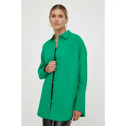 Resume Pamučna košulja Résumé za žene, boja: zelena, relaxed, s klasičnim ovratnikom