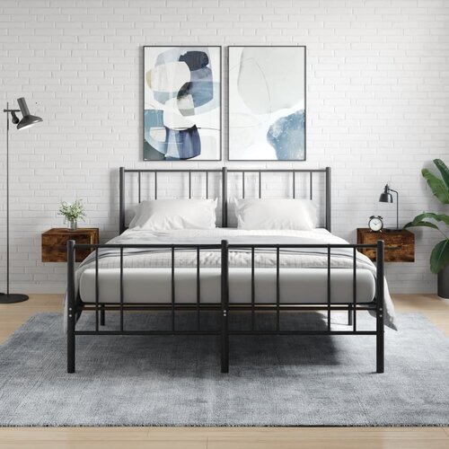 vidaXL Stenska nočna omarica 2 kosa dimljeni hrast 35x35x20 cm Cene