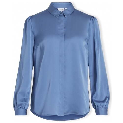 Vila Noos Shirt Ellette Satin - Coronet Blue Plava Slike