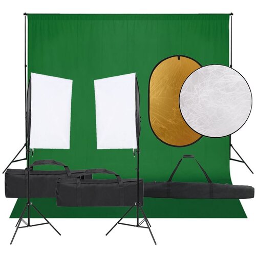 vidaXL komplet za foto studio z lučmi, ozadjem in odbojnikom Cene