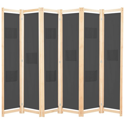 The Living Store Paravan 6-delni 240x170x4 cm sivo blago - Paravan, (21661592) Slike