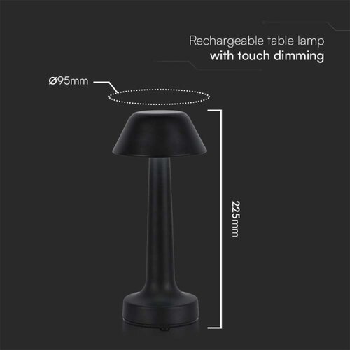  LED prigu&amp;scaron;iva punjiva stona lampa LED/1W/5V 3000-6000K crna Slike
