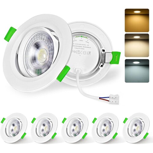LURICO 6x LED vgradni stropni reflektor 5W Slike