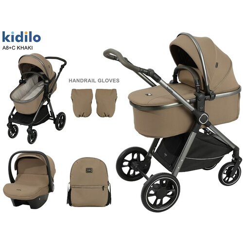 KIDILO KOLICA ZA BEBE A8+C KHAKI Slike