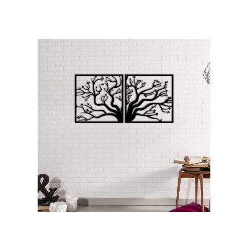 Opviq Zidna dekoracija Drvo, 100x50 cm, 1,2 mm, Crna Slike